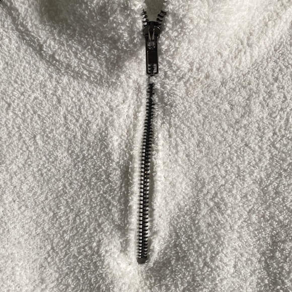 fuzzy white quarter zip top - Picture 2 of 4